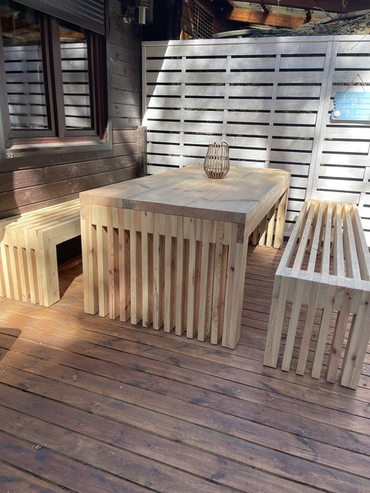 Meble lamele ogrodowe kuchni salonu stół komplet