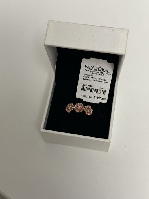 Каблучка Pandora Рожеві Ромашки