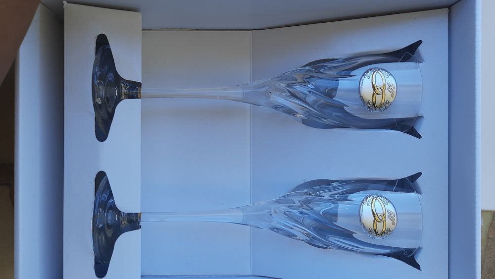 Flutes vidro bodas de ouro