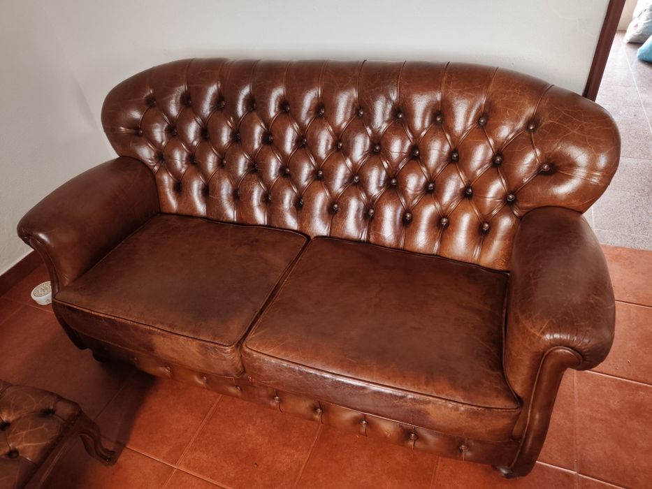 Sofá Vintage em pele