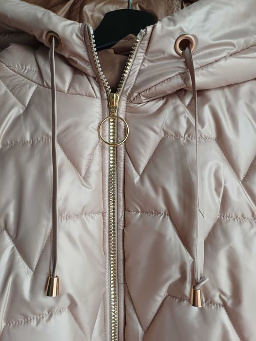 Długa kamizelka pikowana SM Collection DOTI beżowa