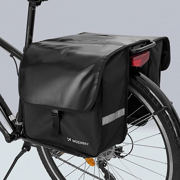 Wozinsky torba rowerowa sakwa na bagażnik 28l czarna (WBB34BK)