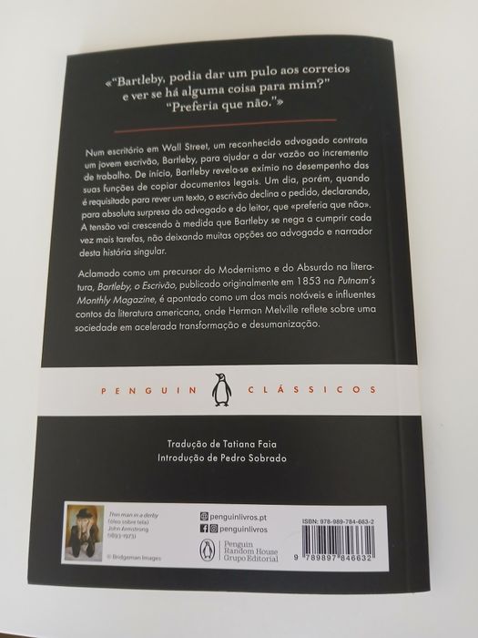 Bartleby, O Escrivão de Herman Melville - portes grátis