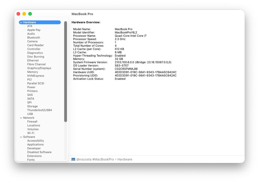 MacBook Pro 13” (2020) | Intel Core i7 | 32 GB RAM | SSD 1 TB | Caixa Original