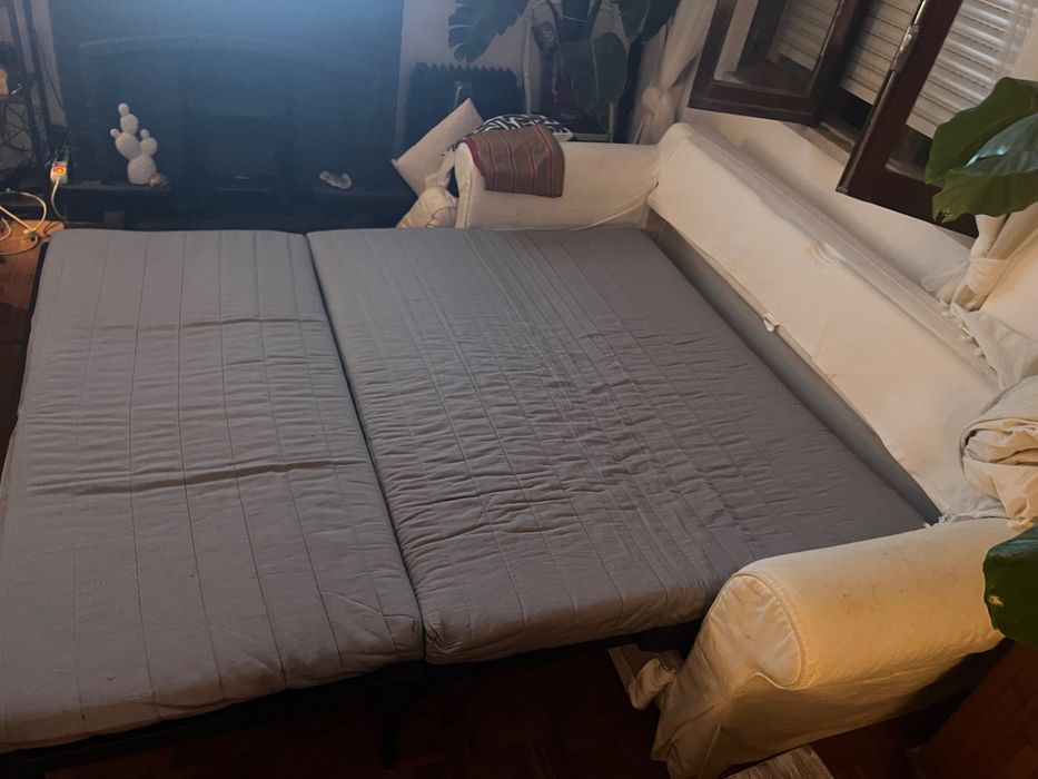 Sofá-cama IKEA Ektorp Pixbo – Branco – Inclui colchão