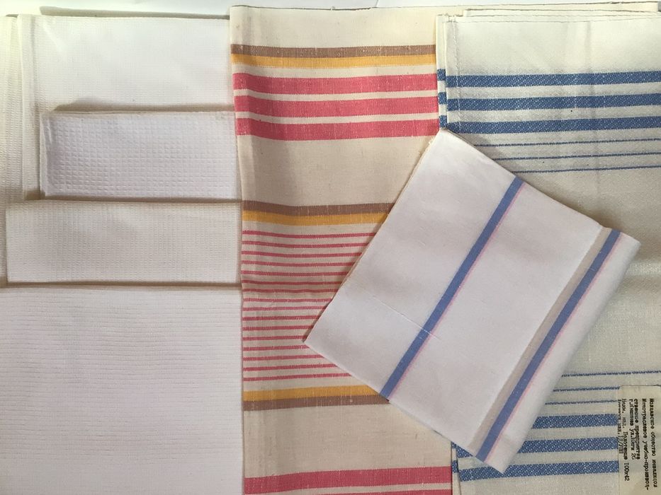 Тканина льон 100%, вафельні, білі рушн..