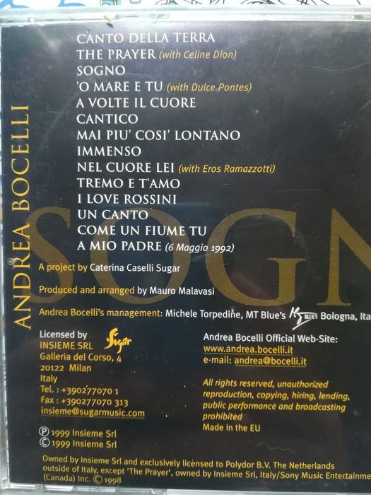 5 CD'S Música, Andrea Bocelli, Grandes Tenores + Vários