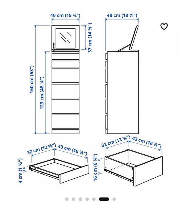 Cómoda branca com espelho