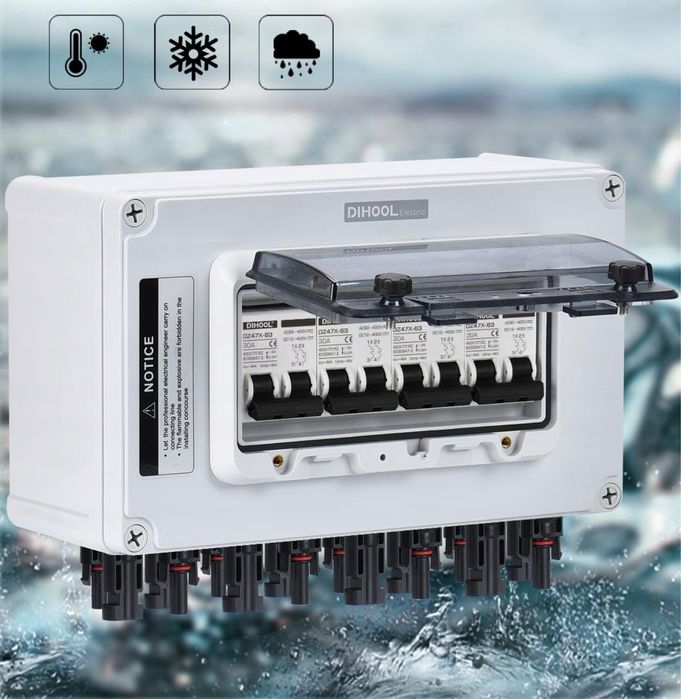 Wyłącznik DC DIHOOL 4 stringi DC12V-DC400V 30A IP67 odporny na wodę