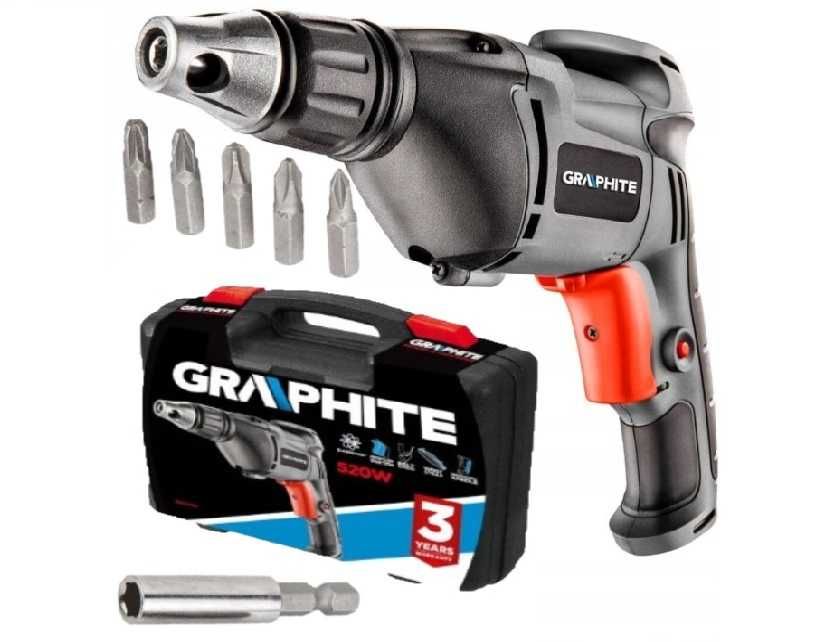 Wiertarko wkrętarka 520W WALIZKA + bity GRAPHITE 1917