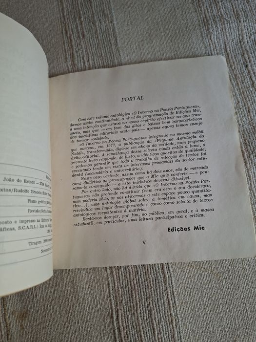 O Inverno na Poesia Portuguesa antologia MIC