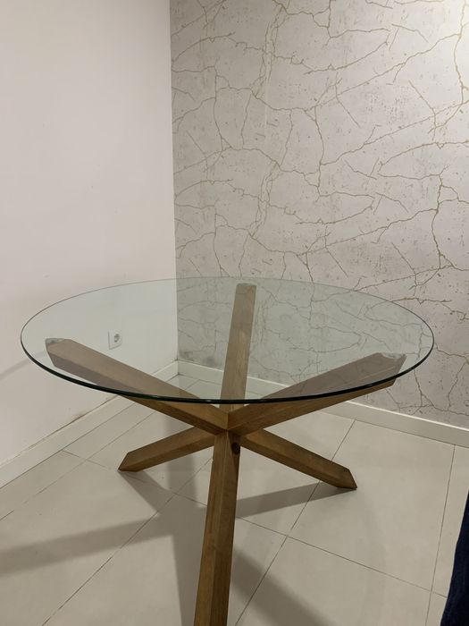 Mesa de vidro  redonda