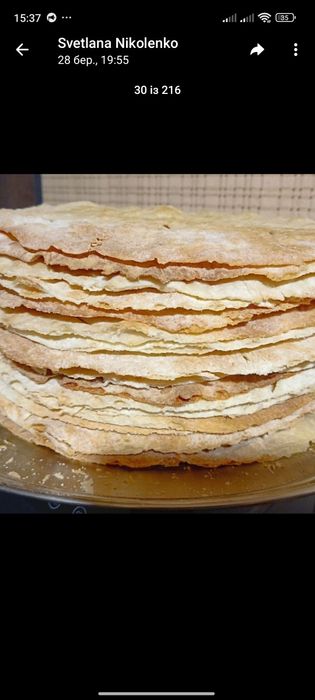 Домашні коржі для тортів "Медовик" та "Наполеон" на замовлення