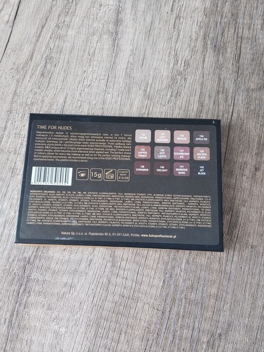Paleta cieni do powiek Kobo Professional Time for Nudes