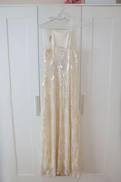 Długa sukienka VERO MODA Bridal S 36 koronkowa cekinowa lou maxi ślub