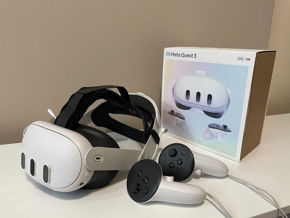  quest 3 本体 Meta Quest 3 512GB + Bateria na pasku + Długi kabel Gdańsk Zaspa