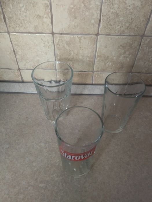 Wysokie szklanki grube szkło 3szt
