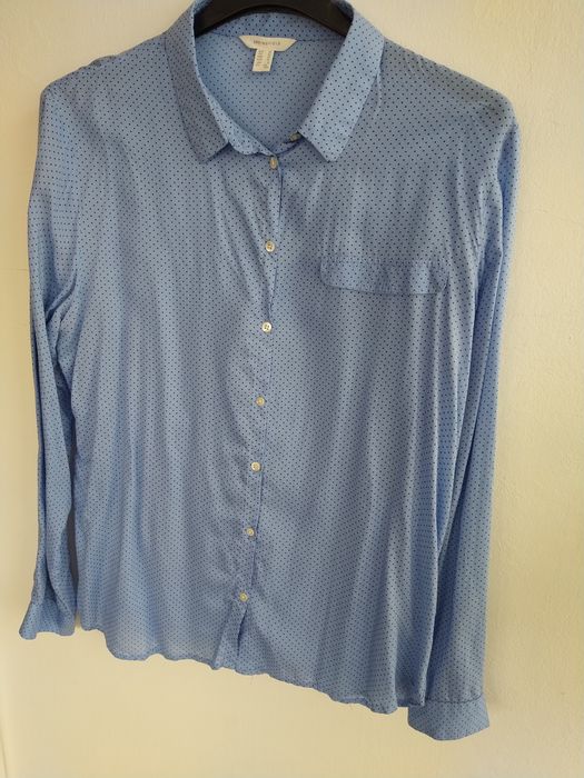 Blusa azul polka dot - Springfield - Tamanho 42