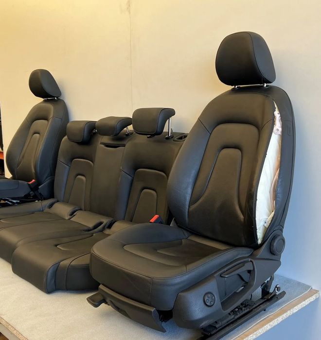 Fotele Kanapa Czarna Skóra Grzanie AUDI A4 B8 Kombi LIFT -2015r
