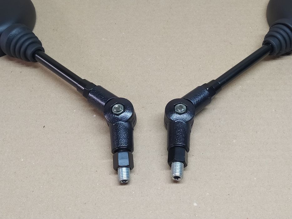 Дзеркала мото (пара) складані круглі-чорні М10