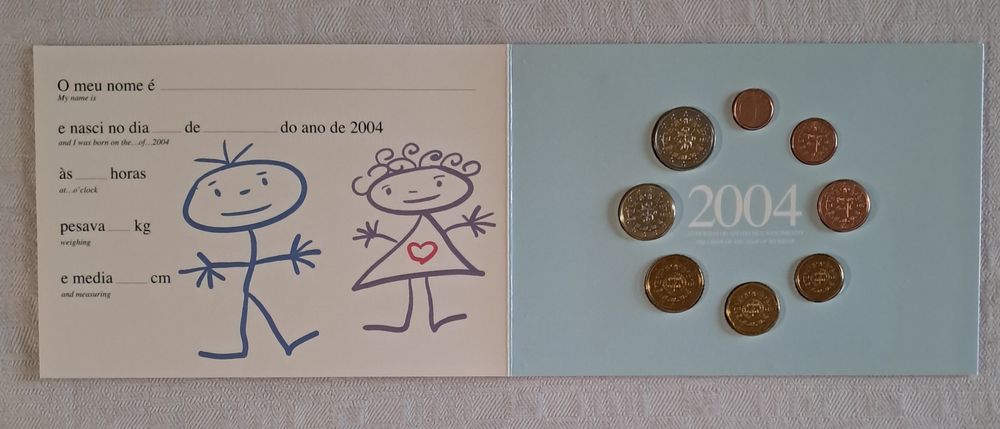Carteira Anual de Moedas  Portugal Bebé 2004- FDC