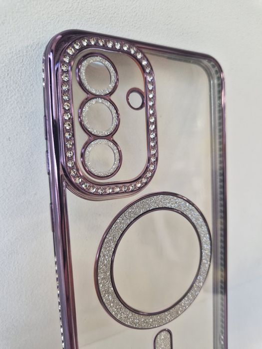 Bling Magsafe Case do Samsung Galaxy A36 5G fioletowy