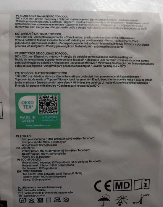 Nakładka ochronna na materac Topcool 160x200