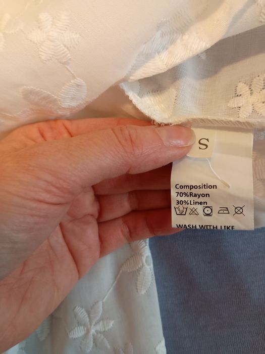 Miękka przewiewna delikatna bluzka len i jedwab r. S