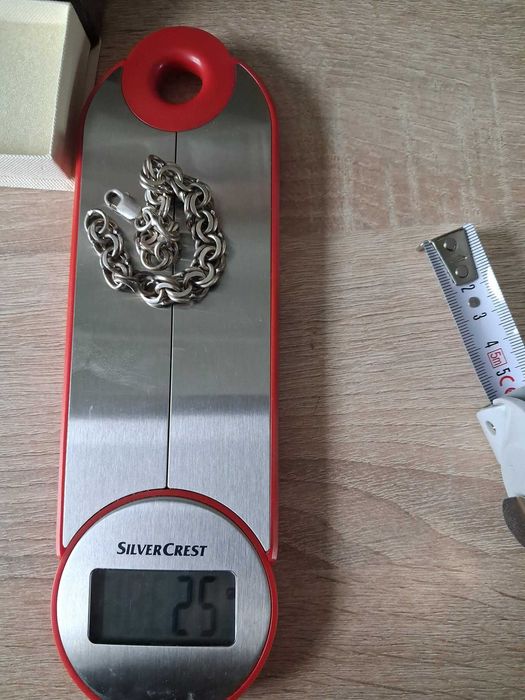 Bransoletka  męska splot garibaldi - srebrna , męska