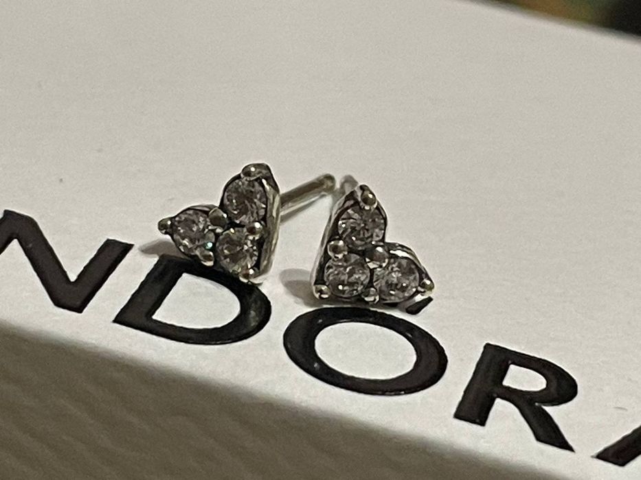 Серебряные сережки Pandora новые 925