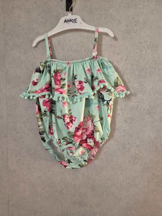 Strój kąpielowy kwiary pompony 92 cm