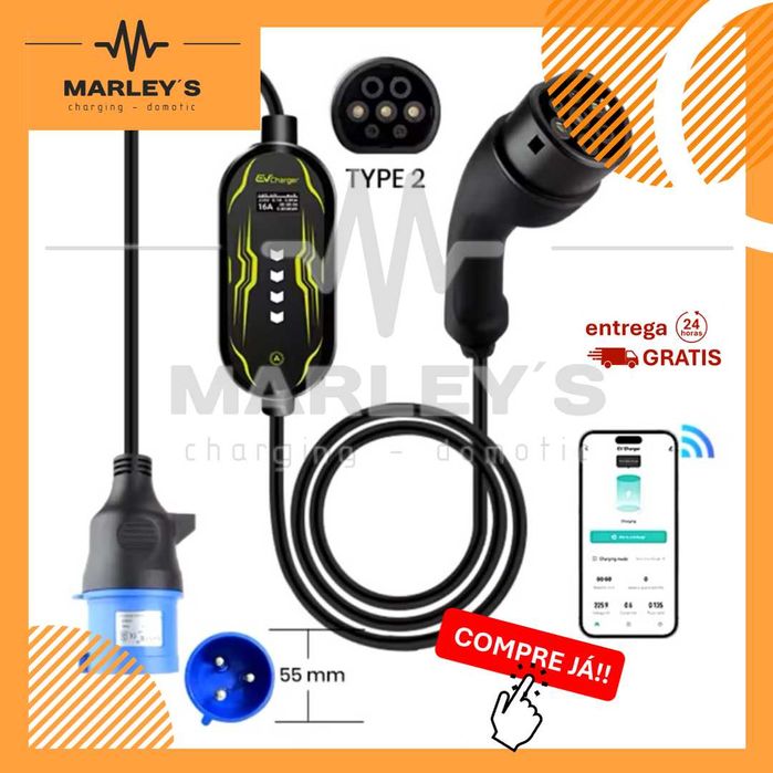 Carregador Portátil 7 kw - 32A - C/ APP - Veiculos Eletricos64585266379395120