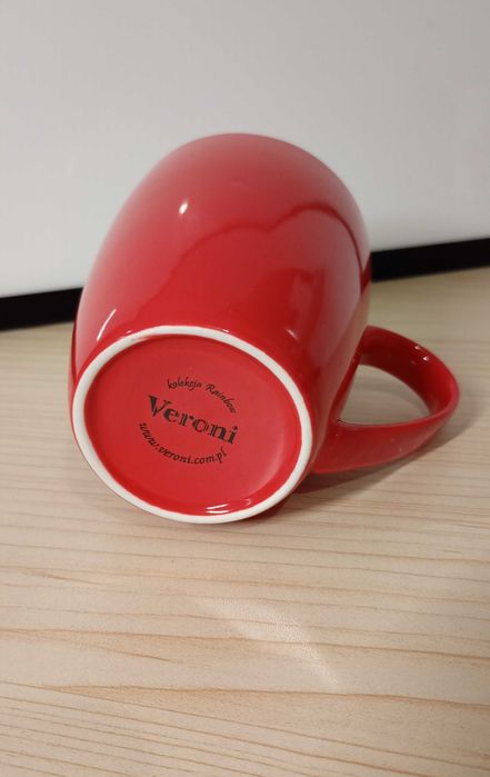Kubek ceramiczny Veroni - kolekcja Rainbow /czerwony/, 330 ml.