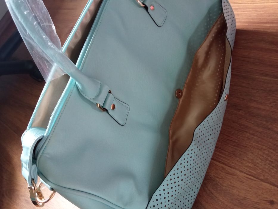 NOWA torba duża weekendowa błękitna, mommy bag
