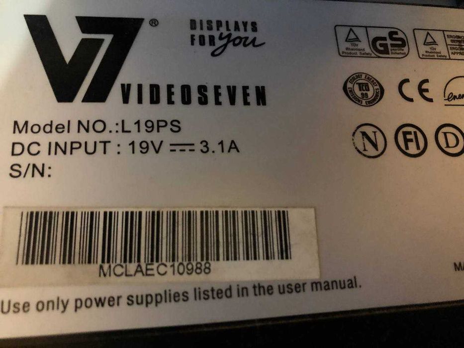 Монітор 19 дюймів Videoseven L19PS