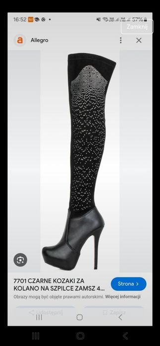 Muszieterki za kolano z Cyrkoniami