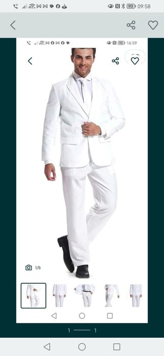 Garnitur męski Rizm w kolorze białym. Idealny do eleganckich okazji i