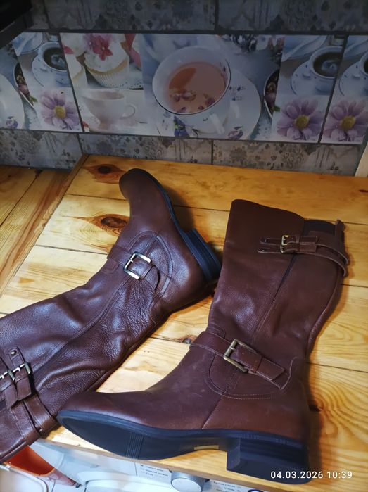 Сапоги женские демисезонные, натуральная кожа. 41 размер.