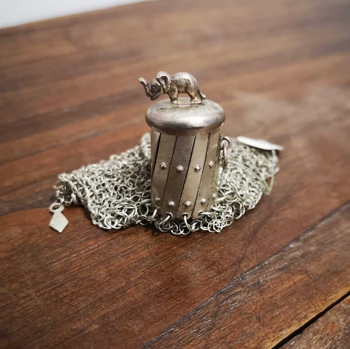 PRATA | Bolsa Porta moedas elefante | Arte Nova