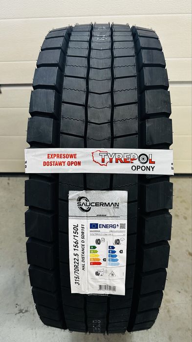 1050netto Mocna opona SAUCERMAN 315/70 r22.5 napęd autostrada 315 70