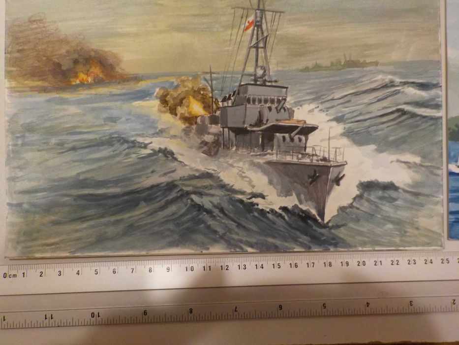 trzy oryginalne projekty okładek modeli okrętów