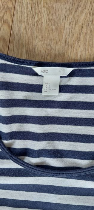 H&M basic r.L bawełniana sukienka w pasy / codzienna