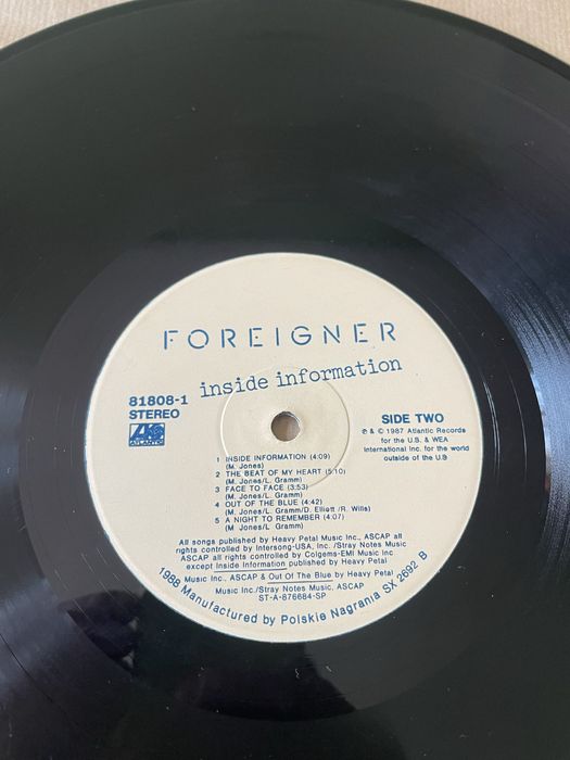 Foreigner Inside Information winyl