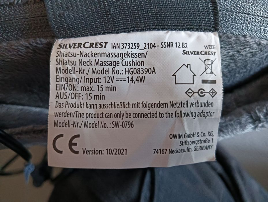 Masażer Shiatsu Silvercrest