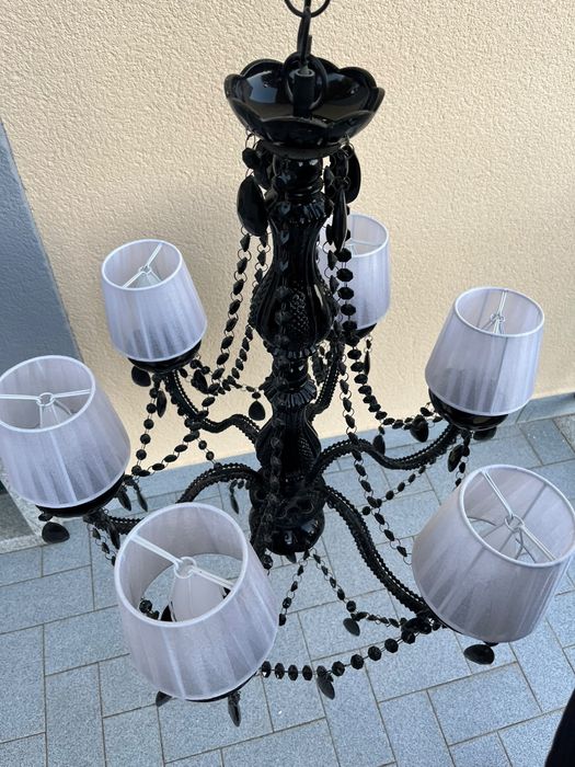 Lustre preto - candeeiro de teto com seis braços