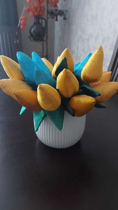 Тюльпаны, текстильный букет