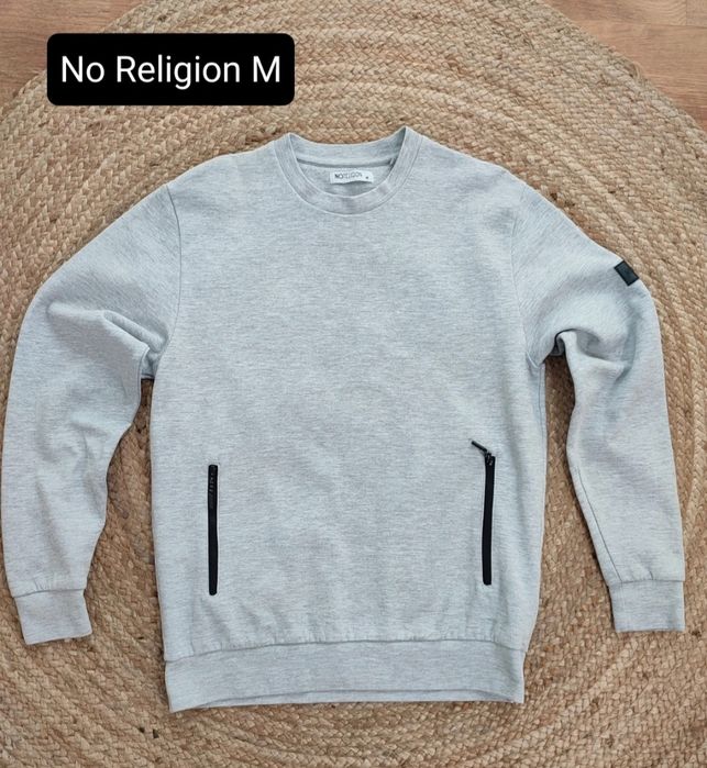 Szara bluza męska No Religion z kieszeniami | Rozmiar M