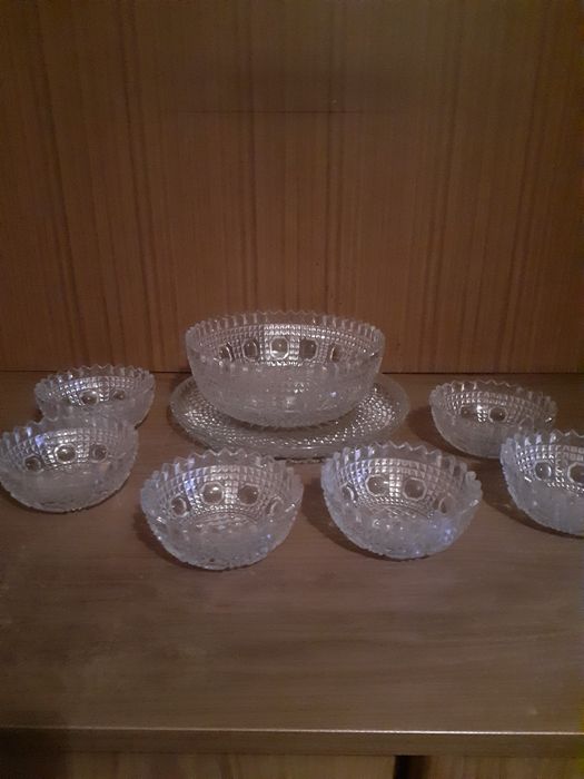Хрустальный набор для салата. Чехословакия.