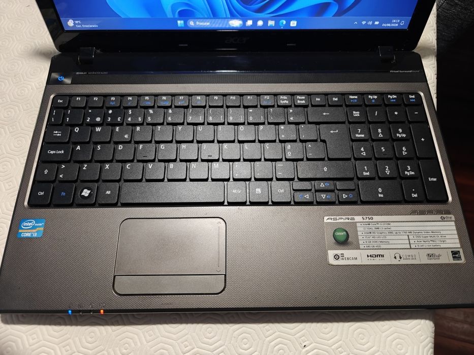 Portátil Acer Aspire 5750 – Com SSD, Rápido e Pronto a Usar!