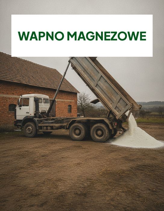Wapno nawozowe magnezowe odmiana 05 luzem — węglanowo-magnezowe, uzupełnienie magnezu i korekta pH, dostawa całopojazdowa 24 t, atest OSChR, AGRIA